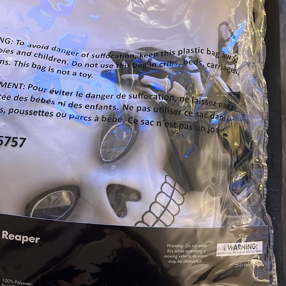 Spirit GLOW  Reaper Kids Costume - Black SIZE LARGE - Picture 11 of 12